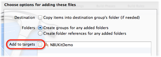 Add files' options