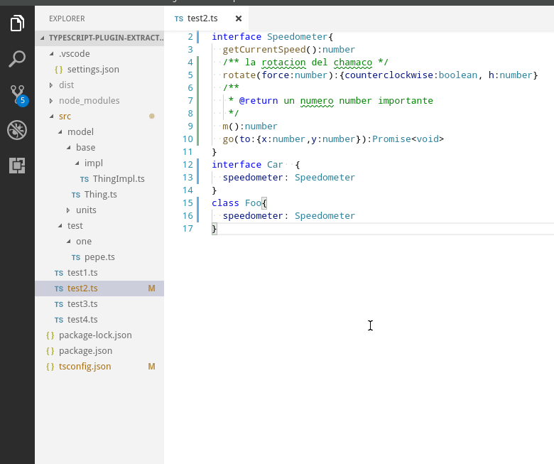 Adding types in Visual studio Code Editor