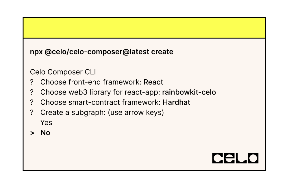 Celo Composer tool selection