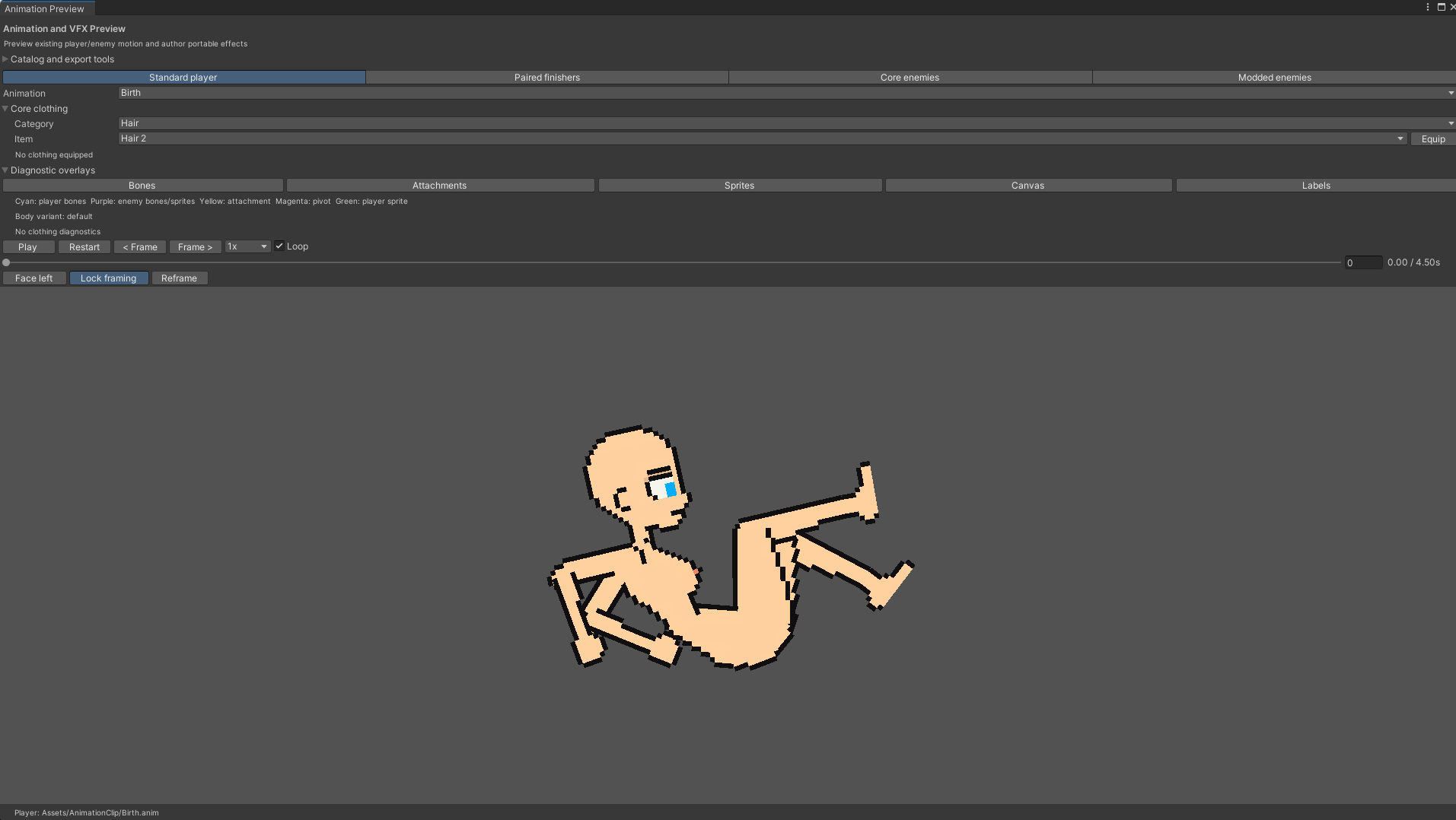 Unity Animation Preview with playback and diagnostic controls