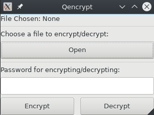 Main Interface of qencrypt linux