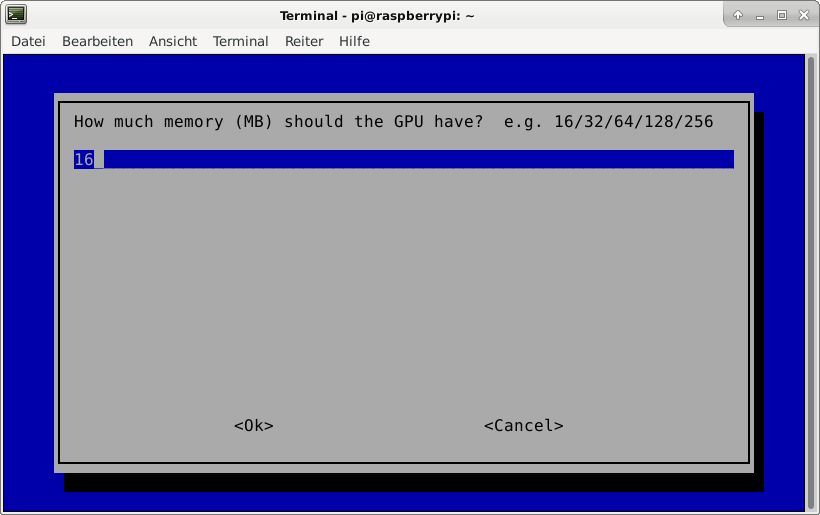 Specify the memory split with raspi-config