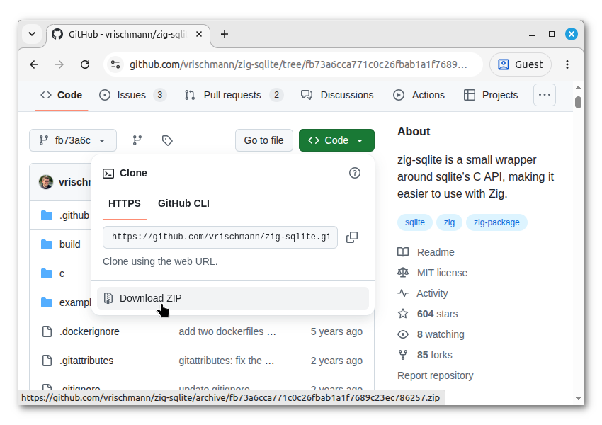 Github - zig-sqlite