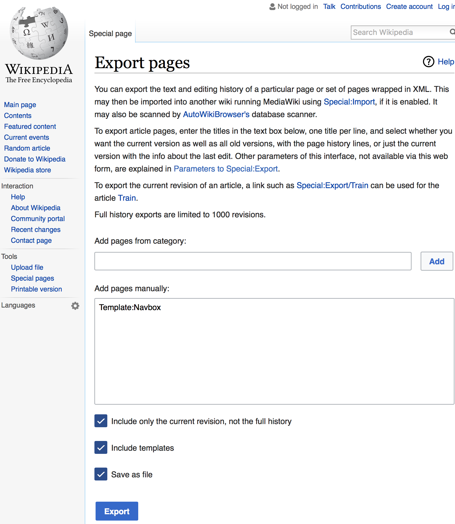 Mediawiki page