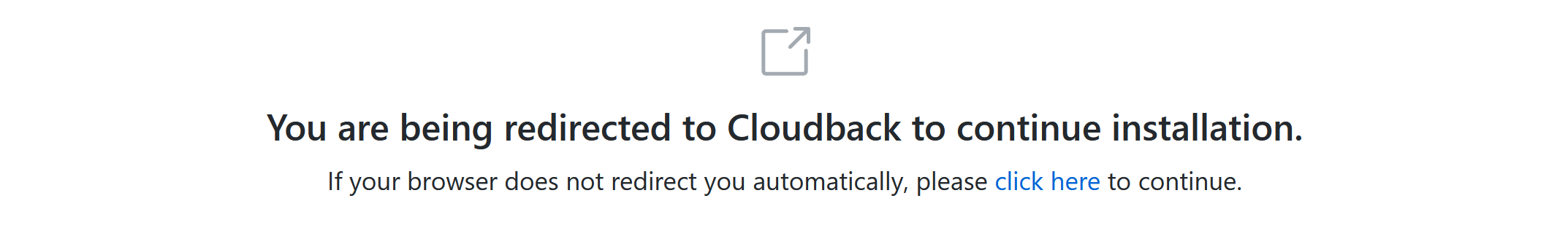 redirecting to Cloudback dashboard