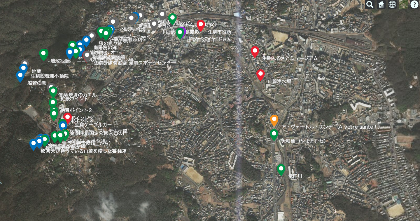 生駒市の魅力スポットマップ