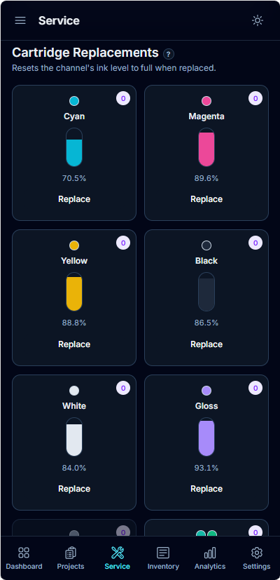Cartridge replacements on mobile