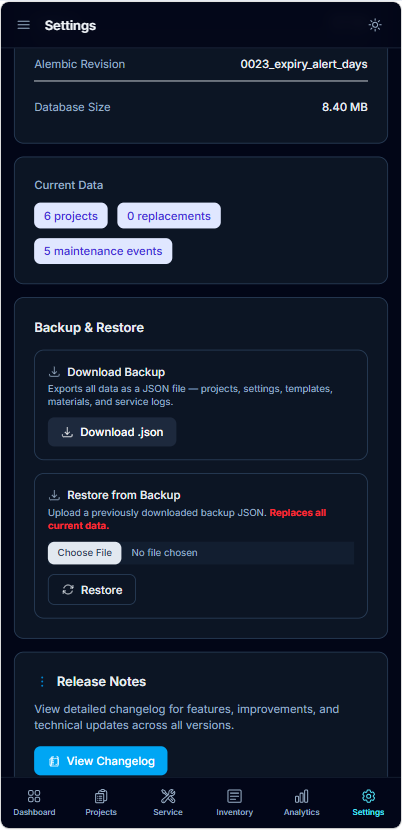 Backup and restore on mobile