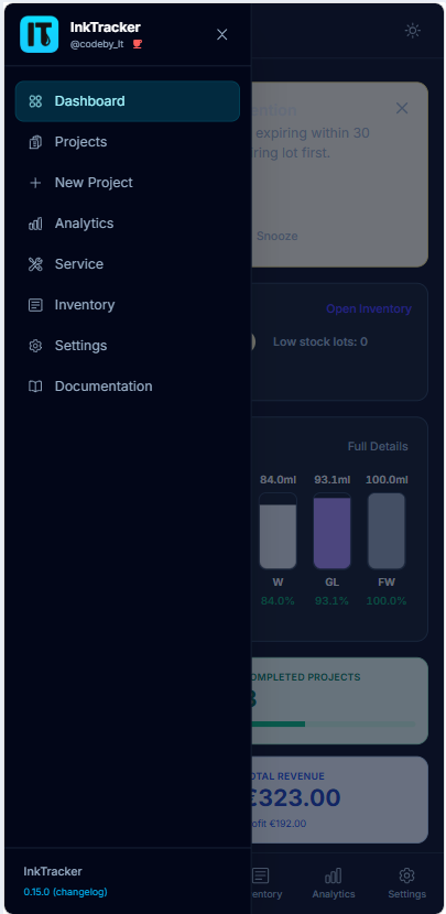 Slide-out menu on mobile