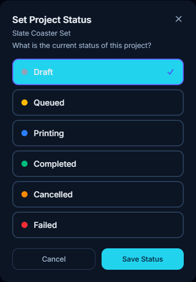 Set project status