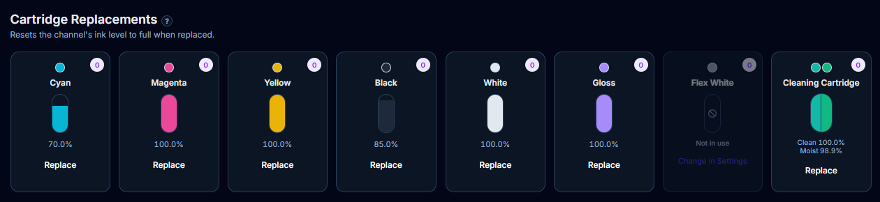 Log a cartridge replacement