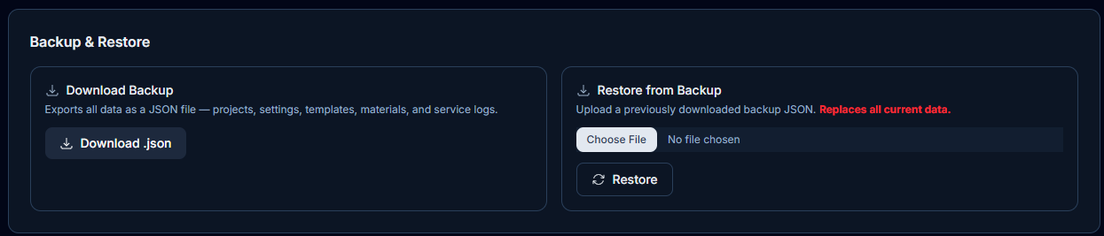 Backup and restore