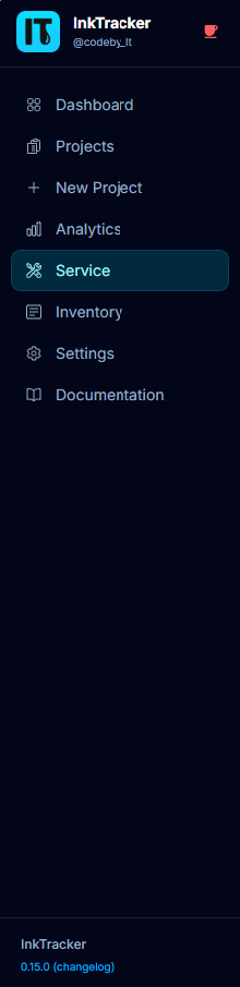 InkTracker sidebar navigation