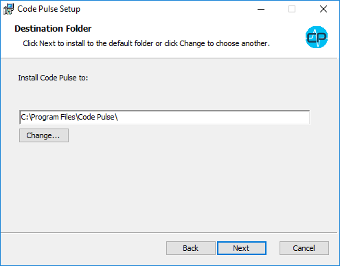 Code Pulse Windows Installer Destination