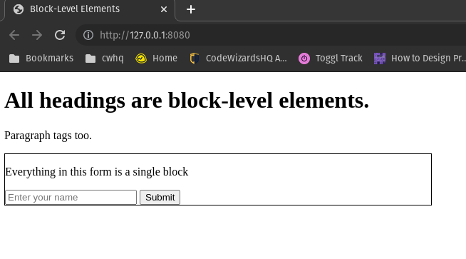 Block-Level Elements Example