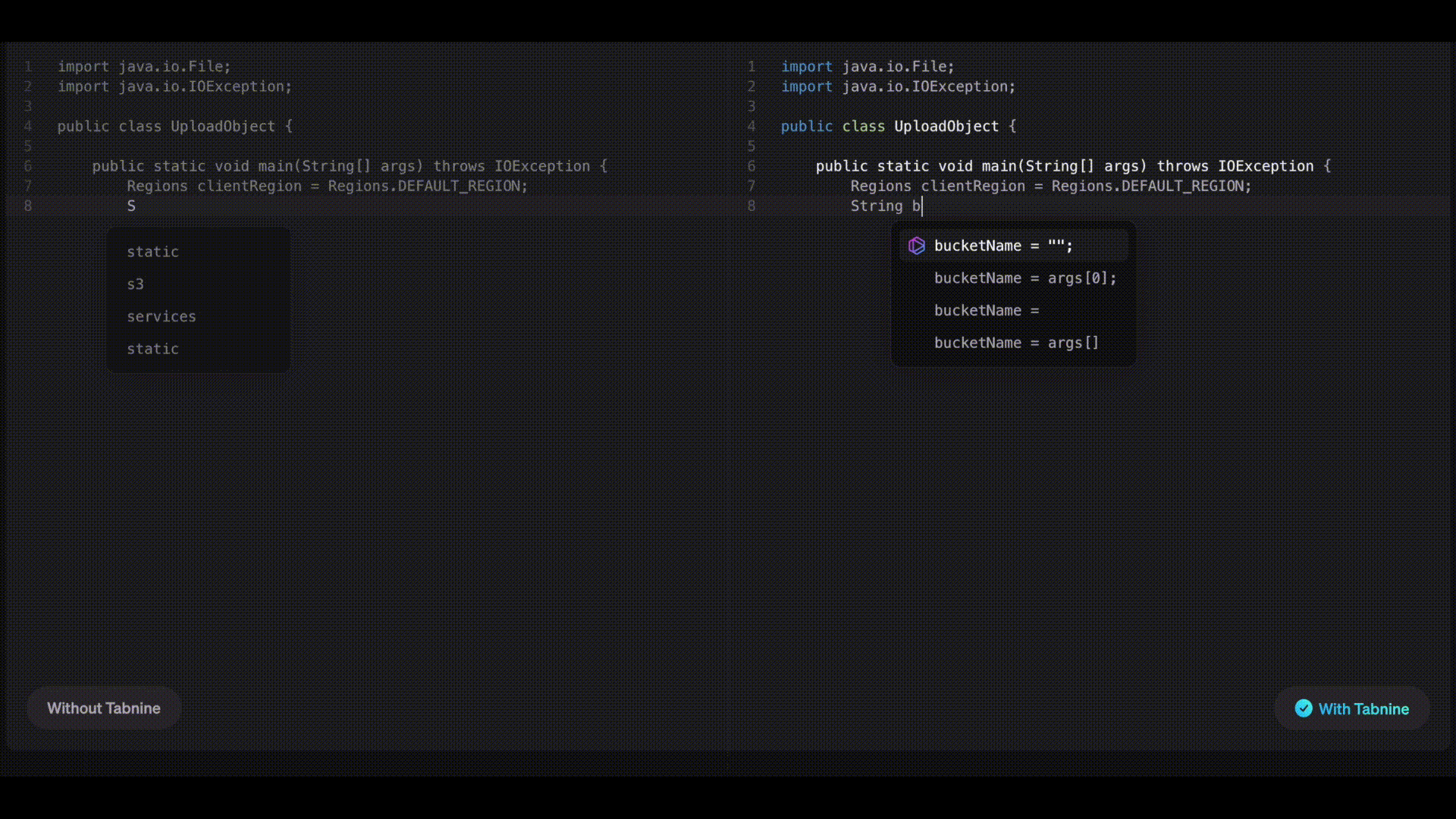 with-and-without-tabnine-java.gif