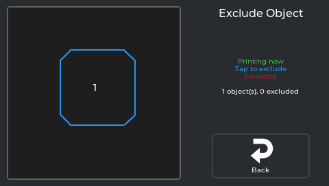Exclude Object screen