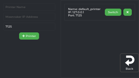 Printers panel