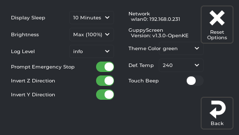 System panel