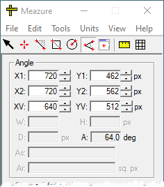 Angle tool display