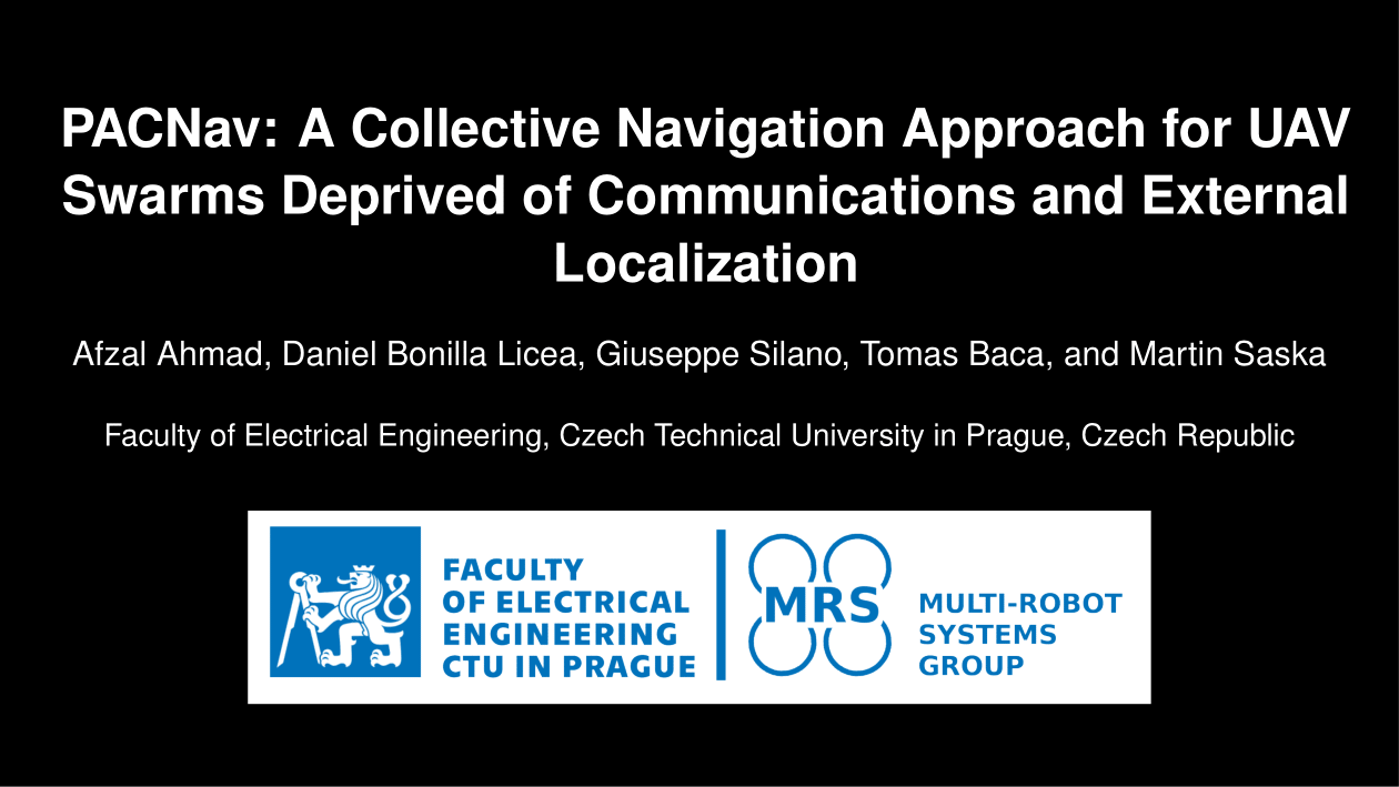 PACNav: A collective navigation approach for UAV swarms deprived of communication and external localization