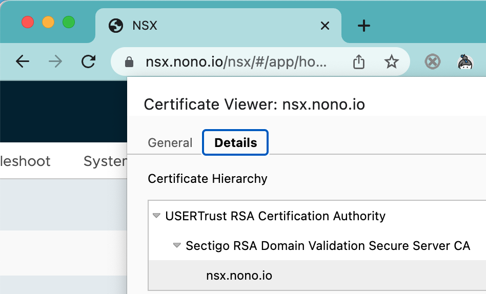 NSX Manager certificate hierarchy