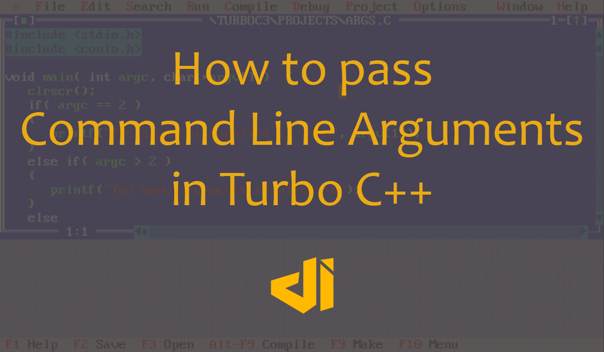 How to pass Command Line Arguments in Turbo C++