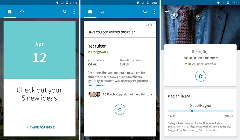 LinkedIn Students app help you to finding a job after graduation by giving you career advice