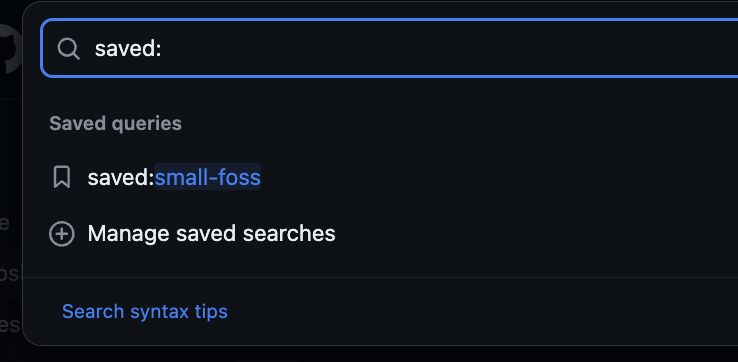 use saved github search