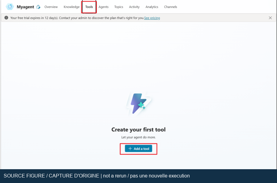 Original Tools page and Add a tool entry point