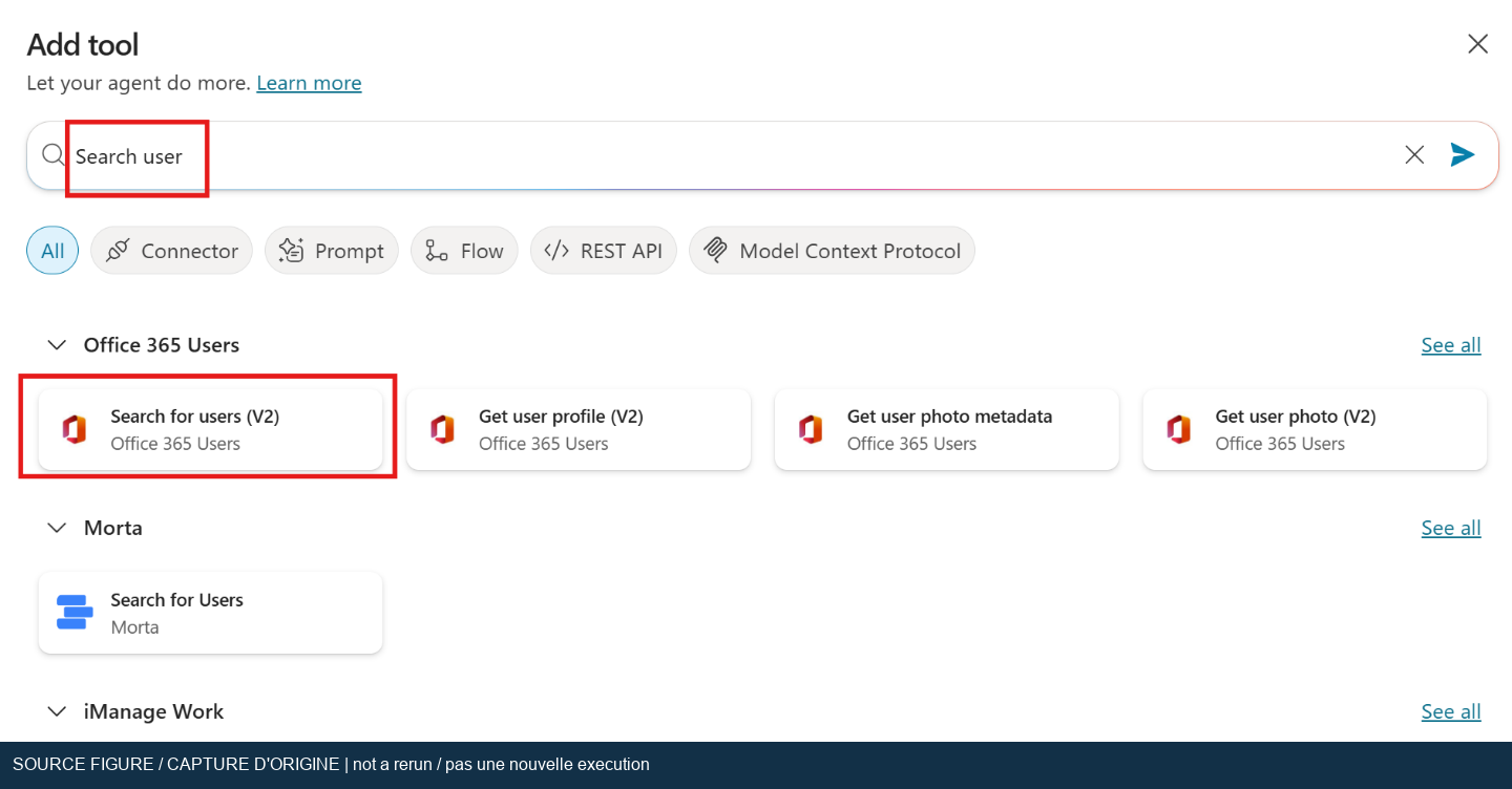 Original directory-search connector selection