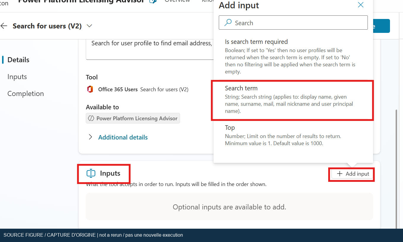 Original Search term input