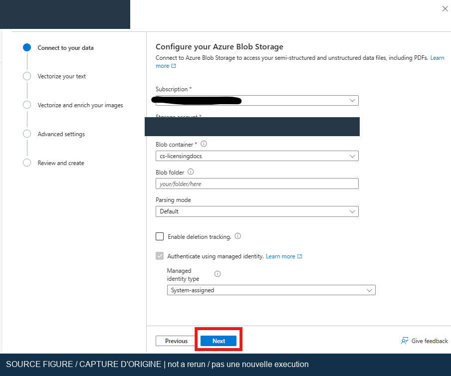 Original Blob Storage import wizard