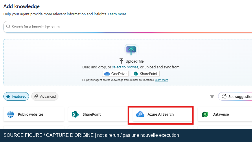 Original Azure AI Search knowledge selection