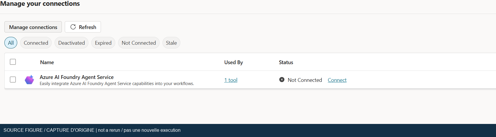 Redacted original setup screenshot showing connection authentication management