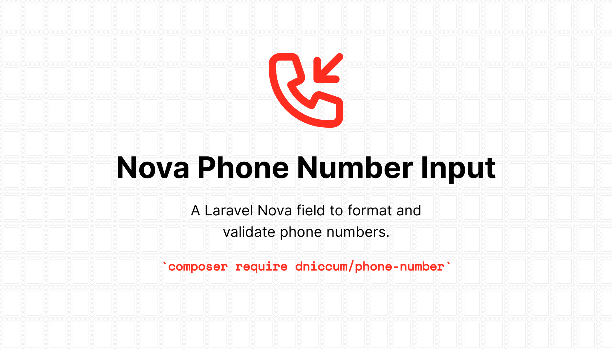 Laravel Nova Phone Number Field