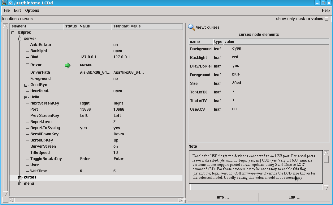 GUI to edit lcdproc configuration