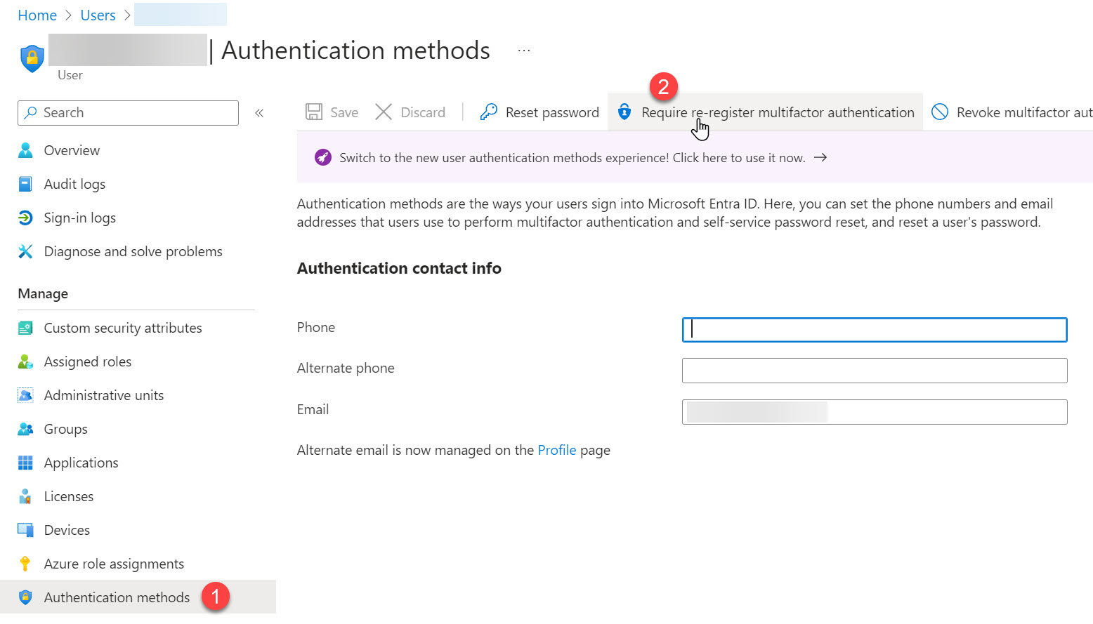 Require re-register multifactor authentication