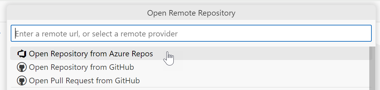 Open Repository from Azure Repos