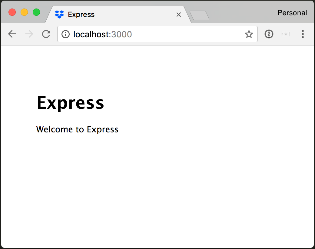 Bare Express server running