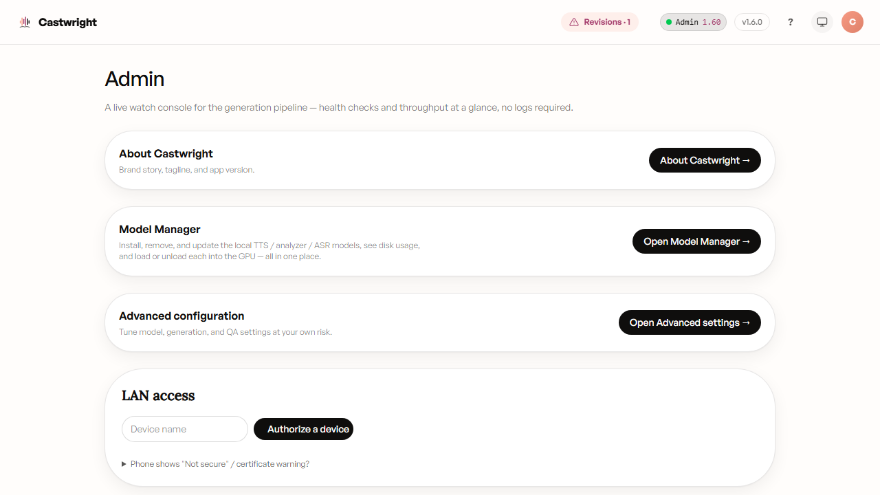 Admin overview