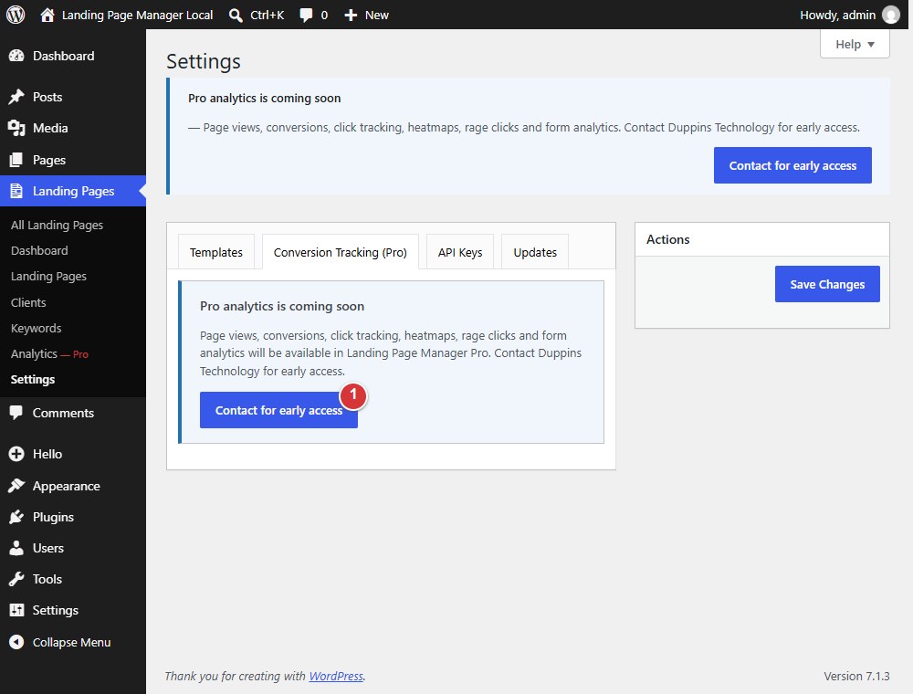Settings: Conversion Tracking (Pro)