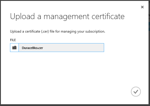 upload management certificate