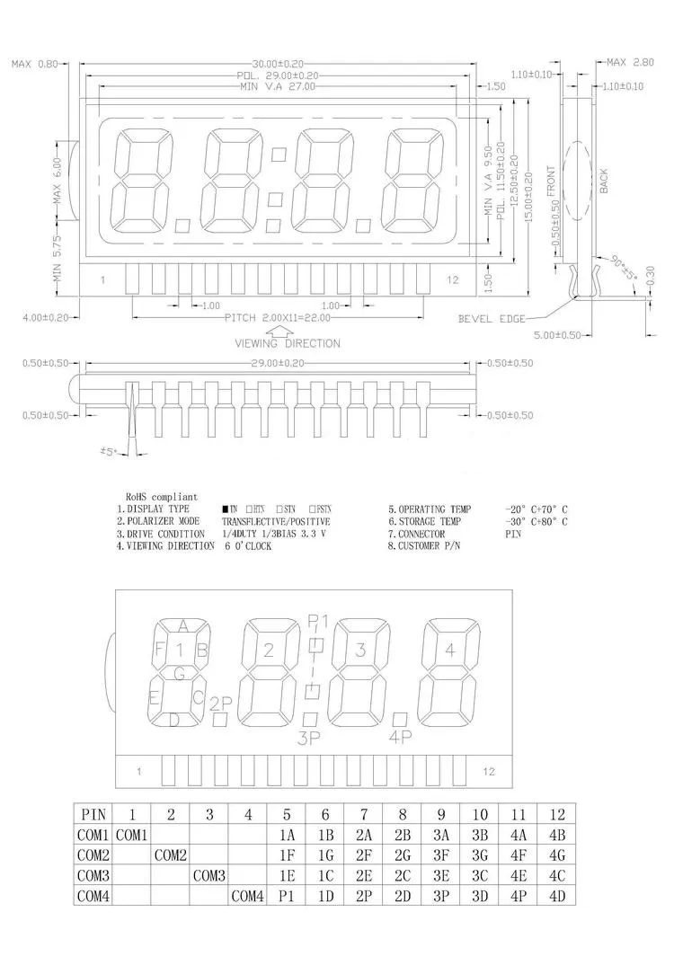 "Connection between ATtiny3227 and segment LCD