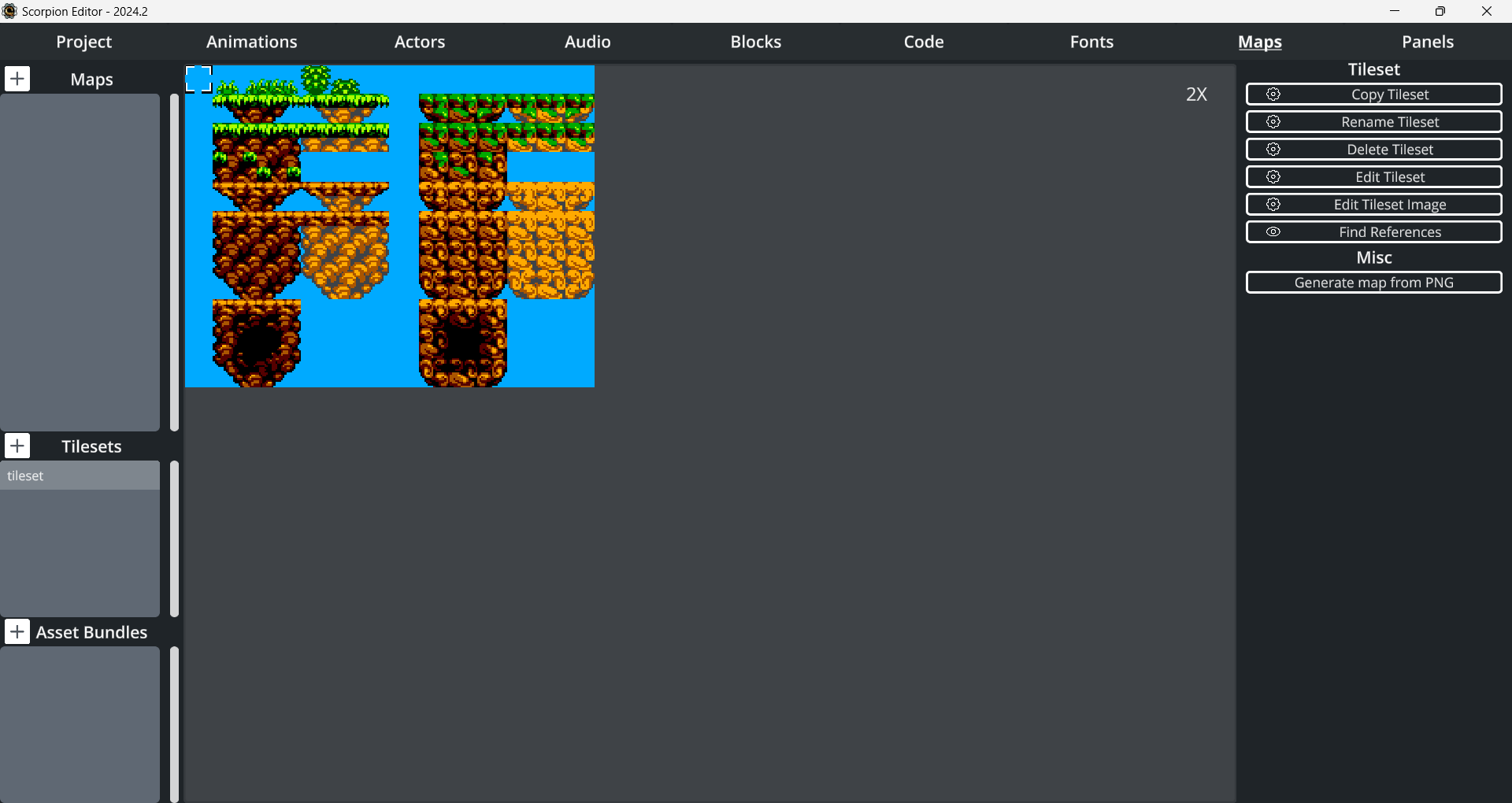 Tileset dans l'editeur