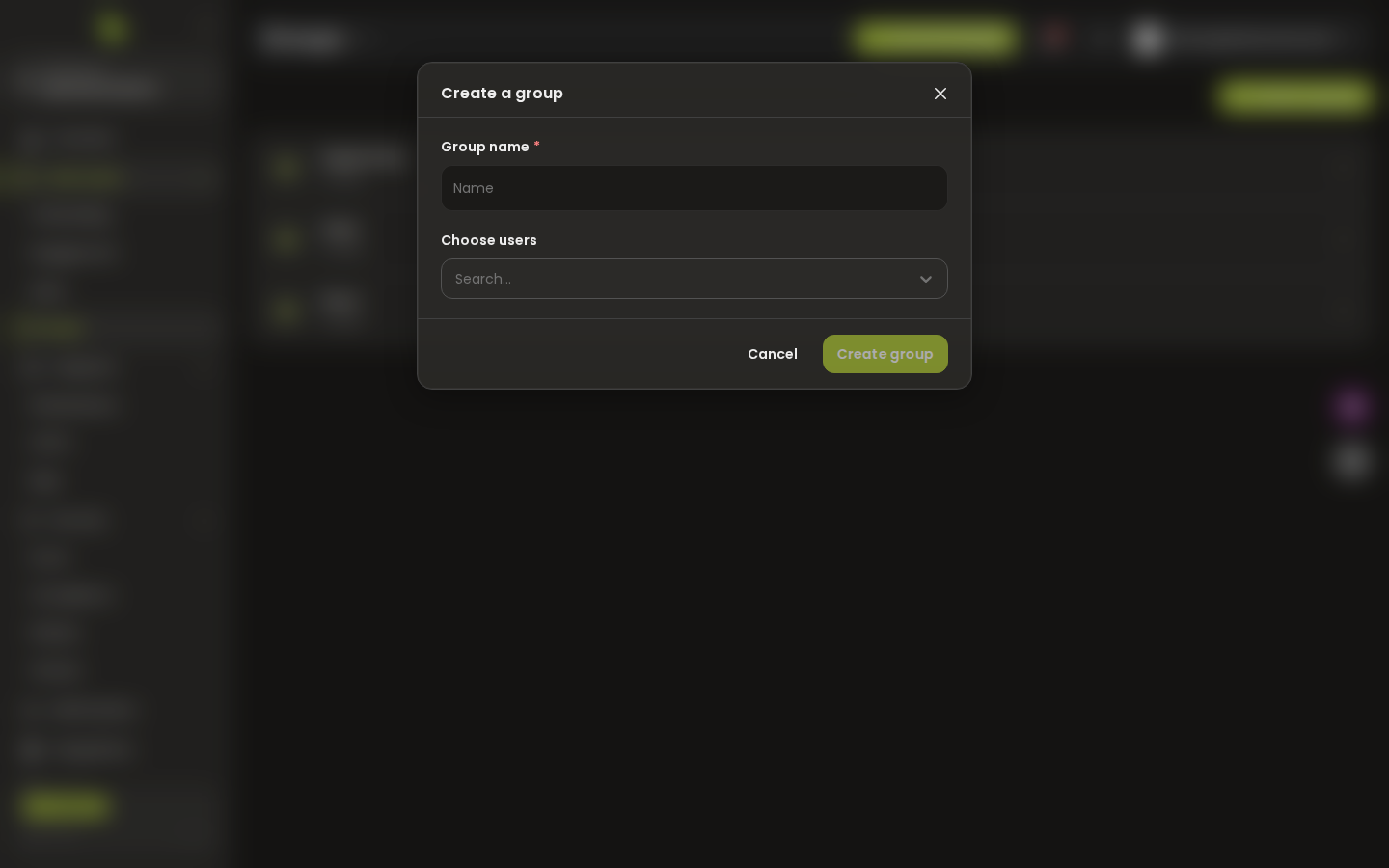Fill in the create-group modal