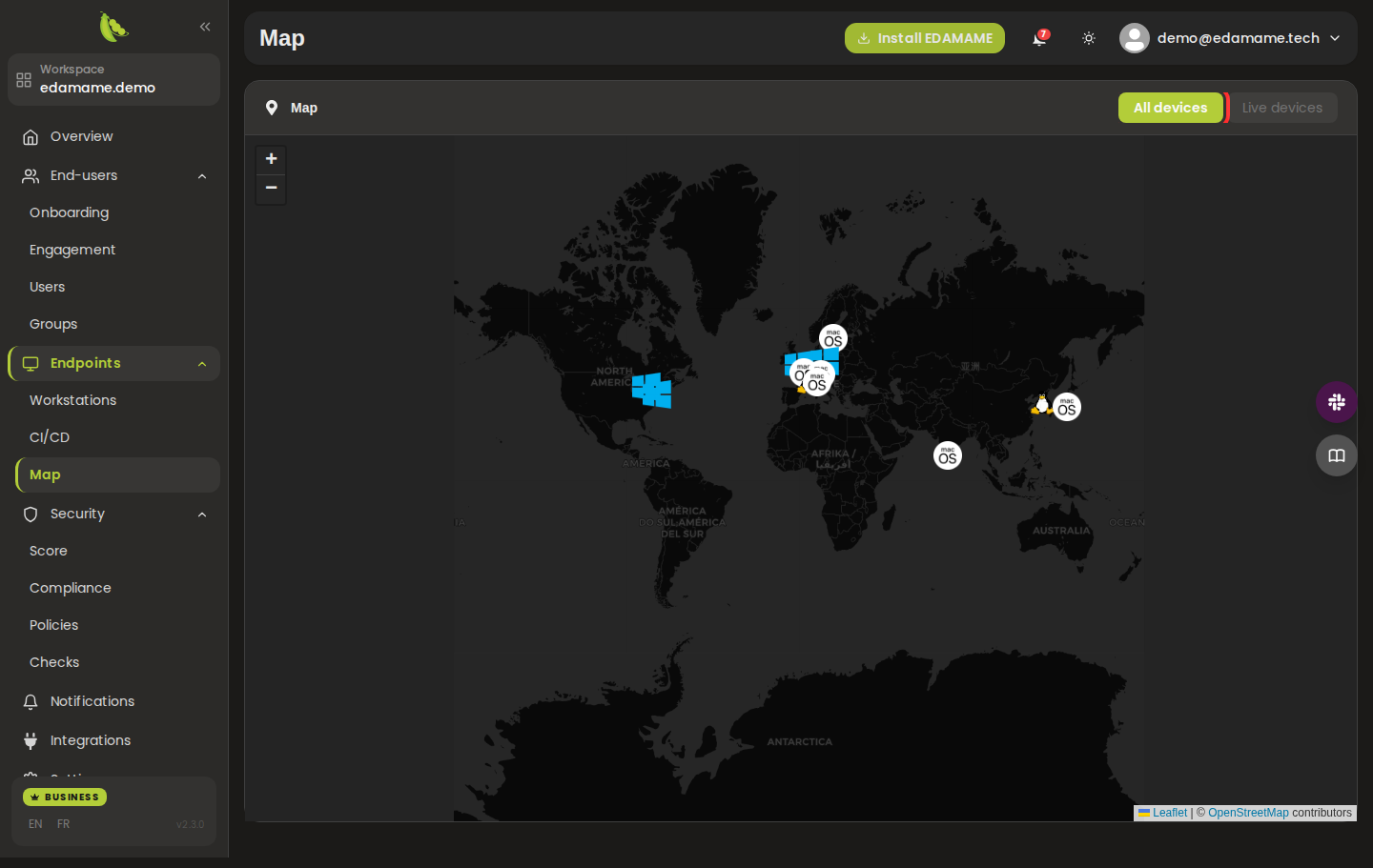 Open the device map