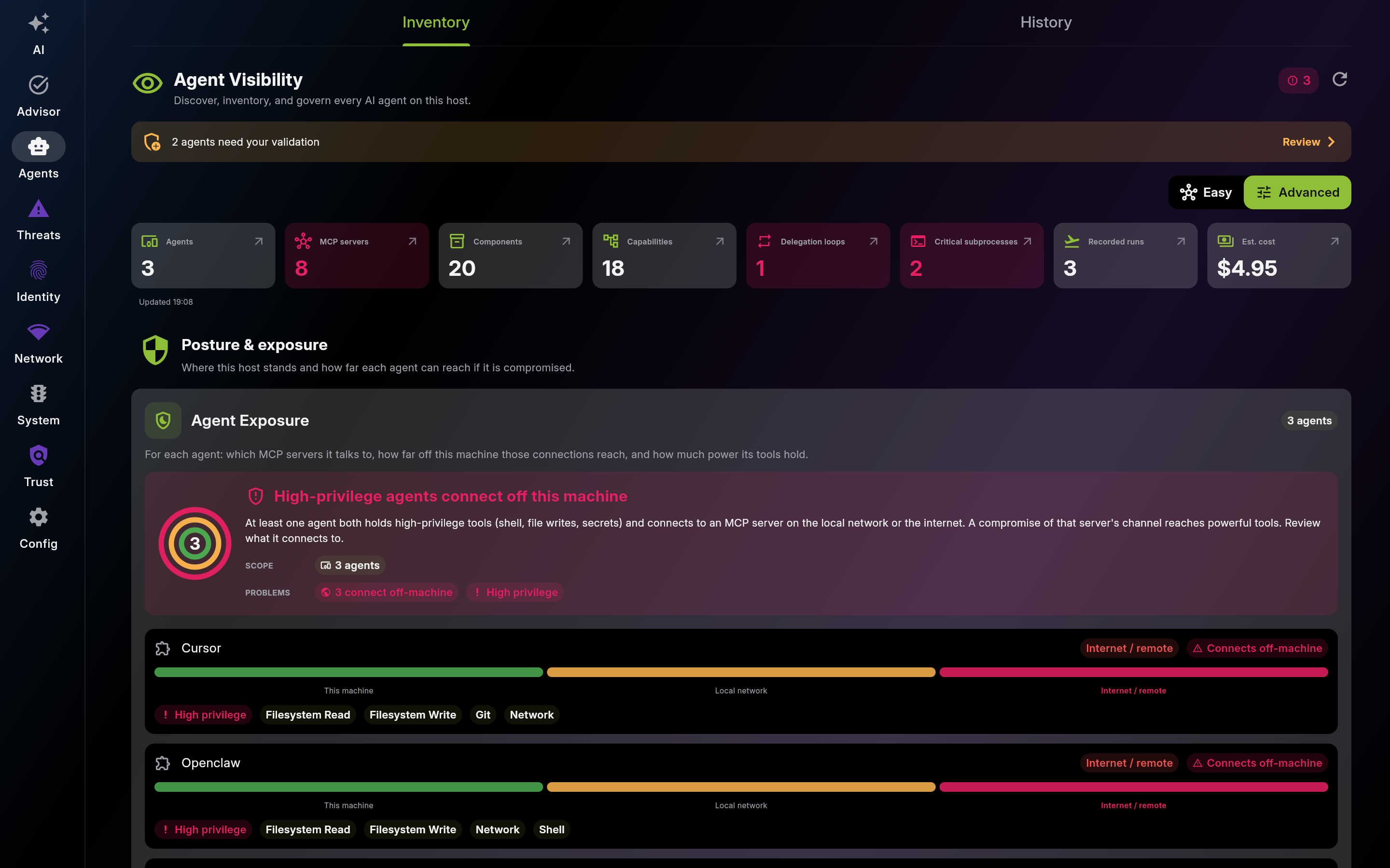 Agent Visibility – Advanced View (Full Structural Page)