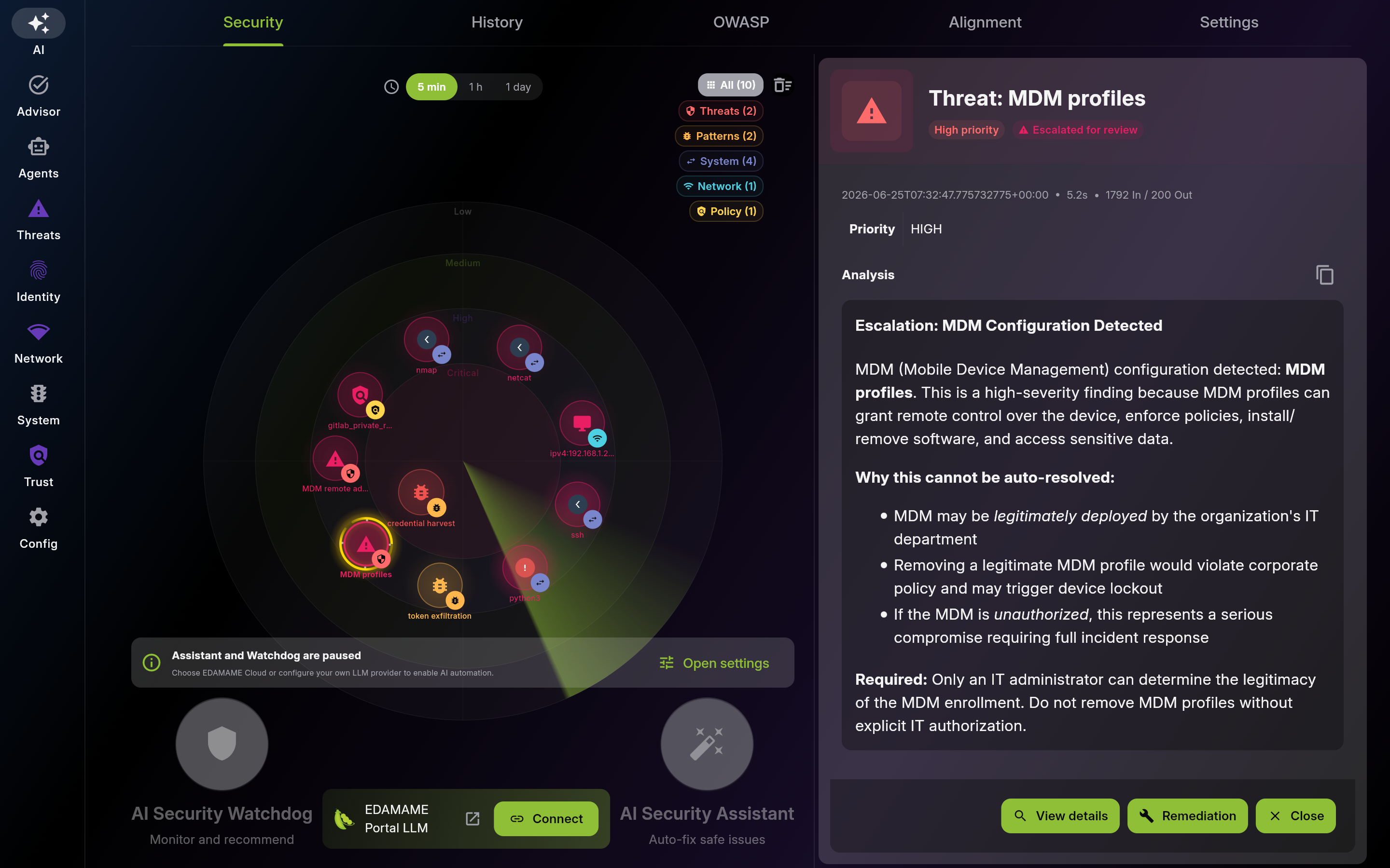 Security – Easy Onboarding and Visual Action Priority Map - Detail