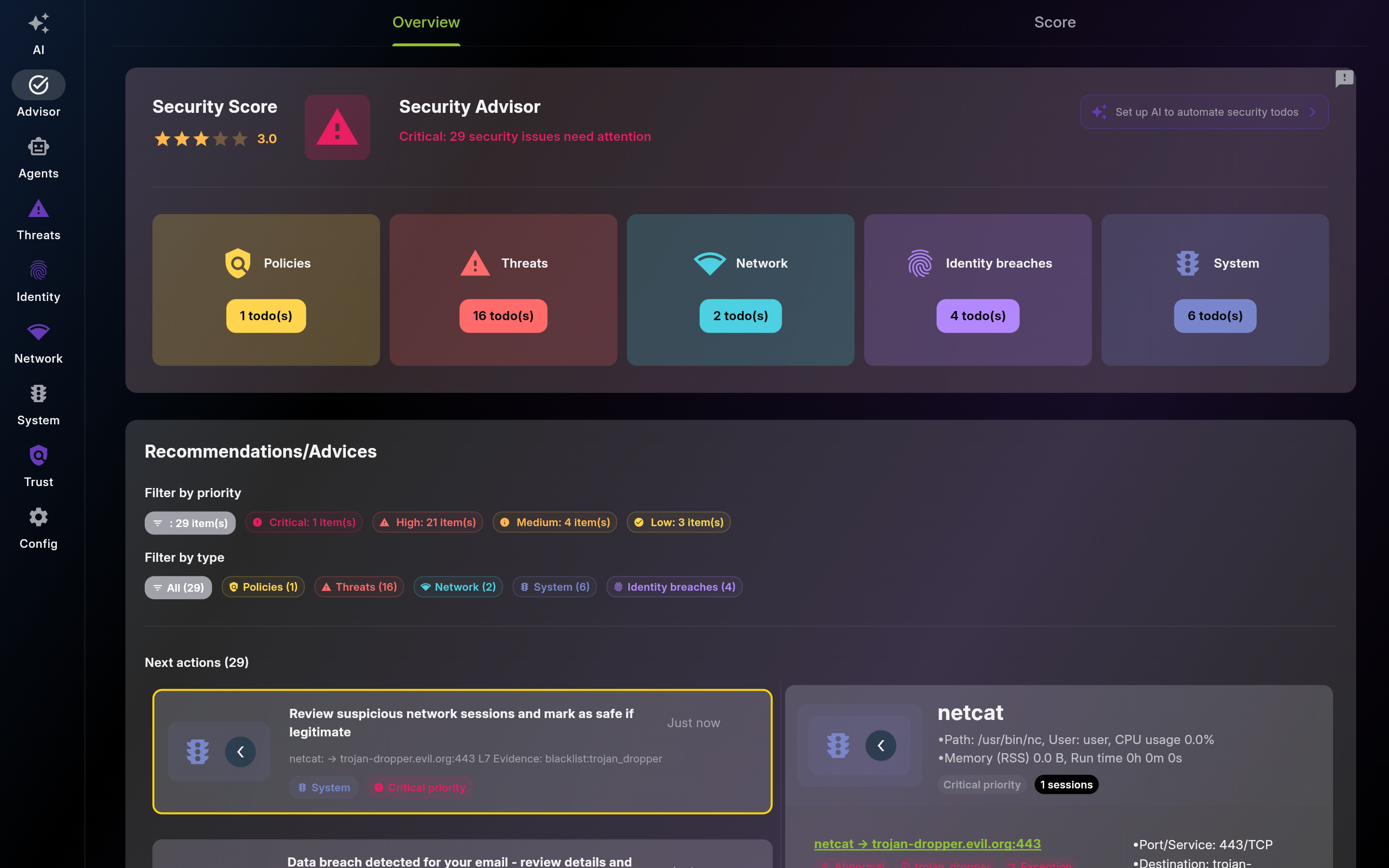 Dashboard – Real-Time Security Overview - Detail
